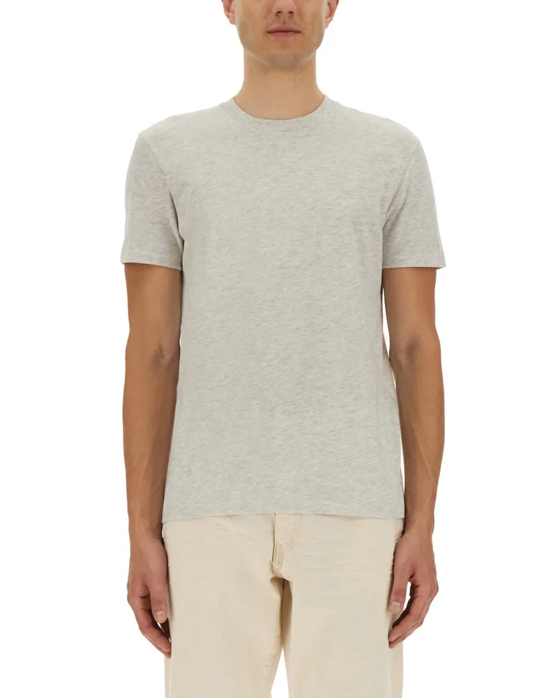 Tom Ford Melange Cotton Misch -T -Shirt Grey