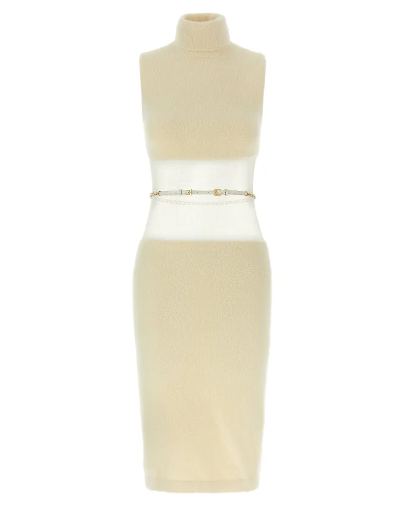 Elisabetta Franchi Gaze Einsatzkleid White