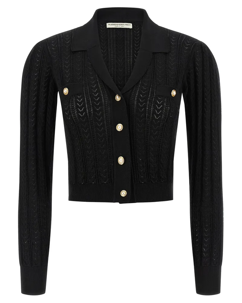 Alessandra Rich Strick -Strickjacke Black
