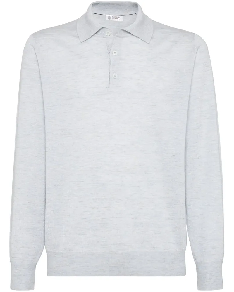Brunello Cucinelli Cashmere und Seidengestrickt Polo Clear