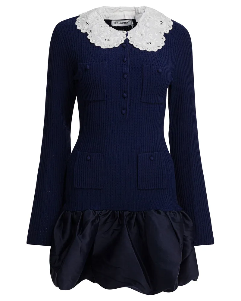 Self-Portrait Selbstporträt-Ballonrockkleid Blue