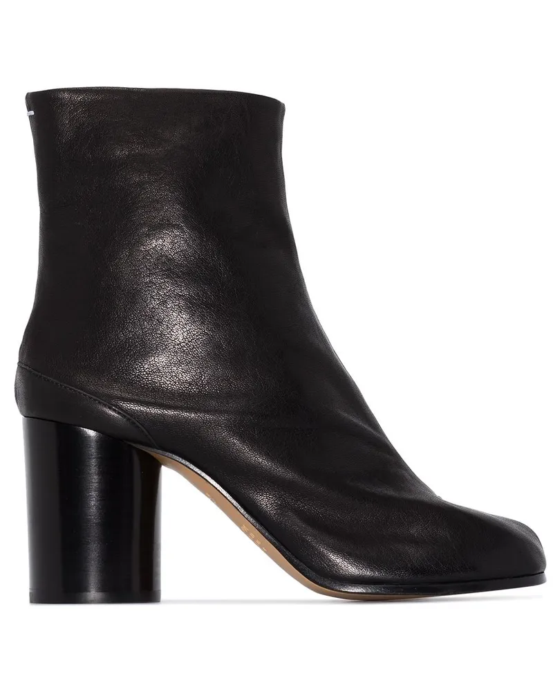Maison Margiela Tabi Leder -Knöchelstiefel Black