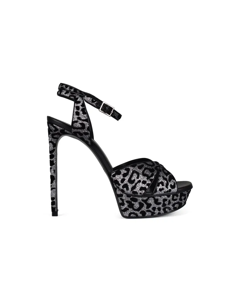 Saint Laurent Tribute Sandals Bianca Silver