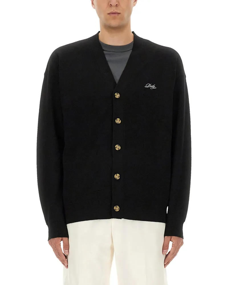 Drôle de Monsieur Cardigan mit Logo -Stickerei Black