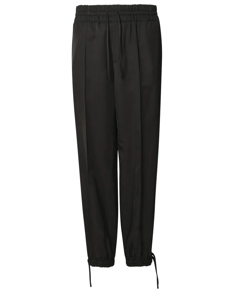 Jil Sander Black Viskose Hosen Black