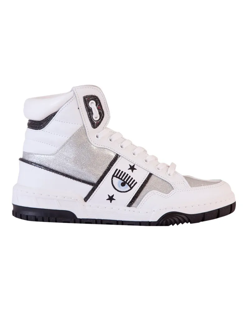 Chiara Ferragni Logomania High Sneaker Silver