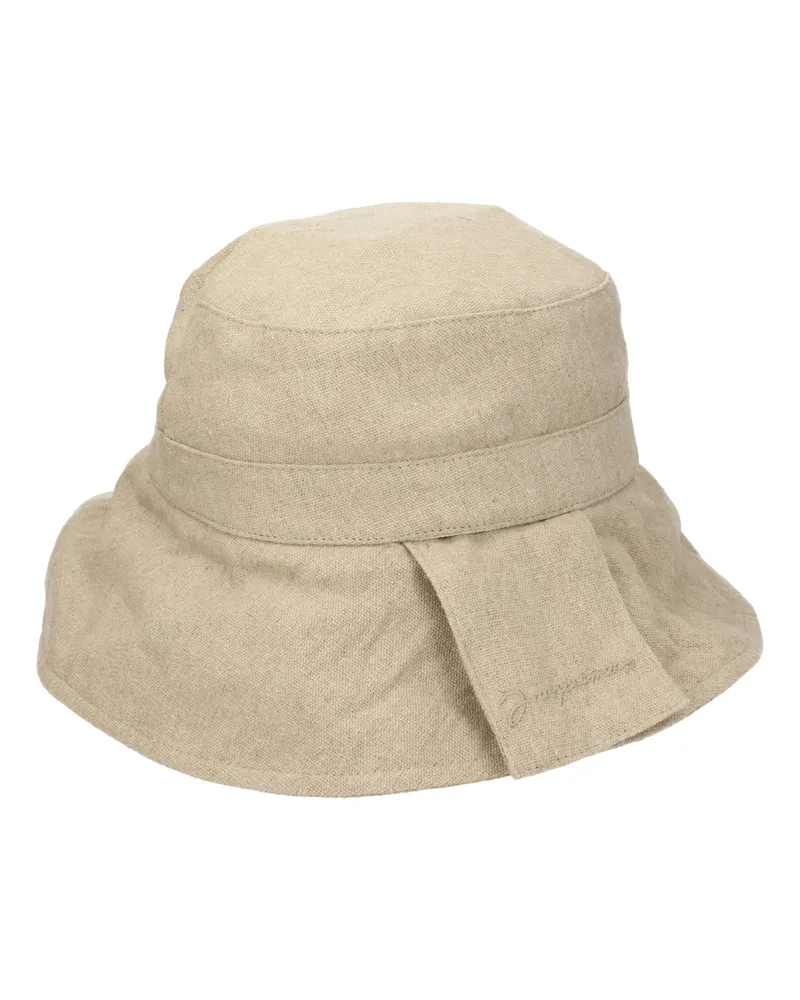 Jacquemus Herrens Hut Leinen Beige/Dunkelbeige -