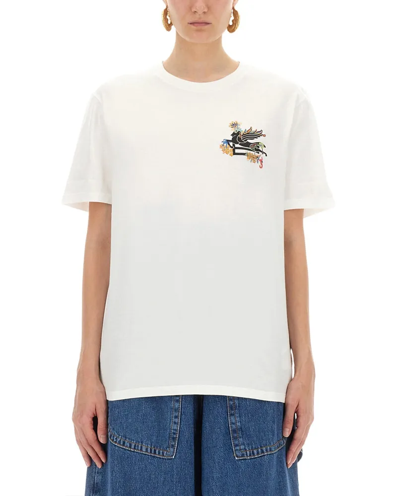 Etro T -Shirt mit Pegasus White