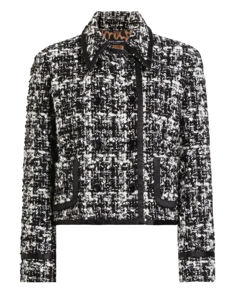 Dolce & Gabbana Wolle Mischung Tweedjacke Grey