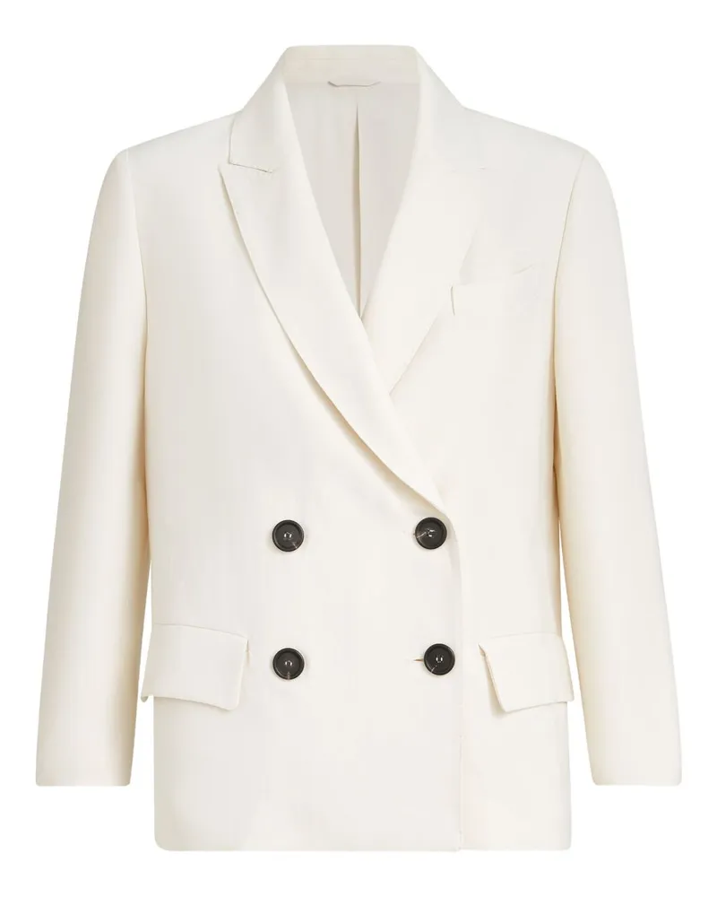 Brunello Cucinelli Zweireihige Jacke Cream