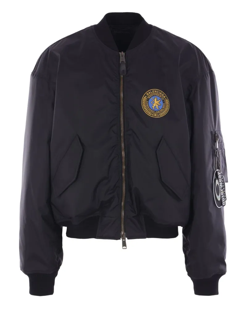 Balenciaga Nylon Bomberjacke Black