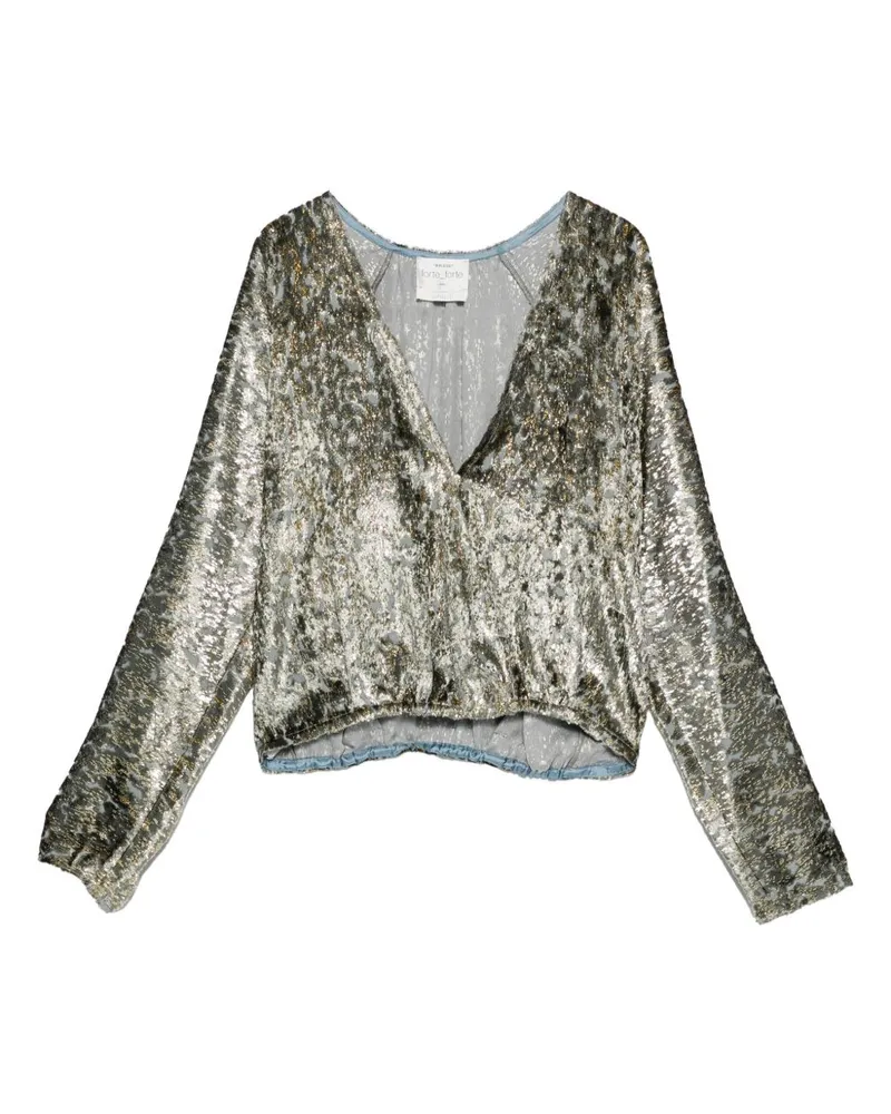 forte_forte V-Ausschnitt-Top Grey