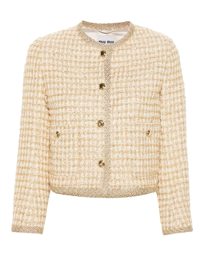 Miu Miu Schecklaméjacke Gold