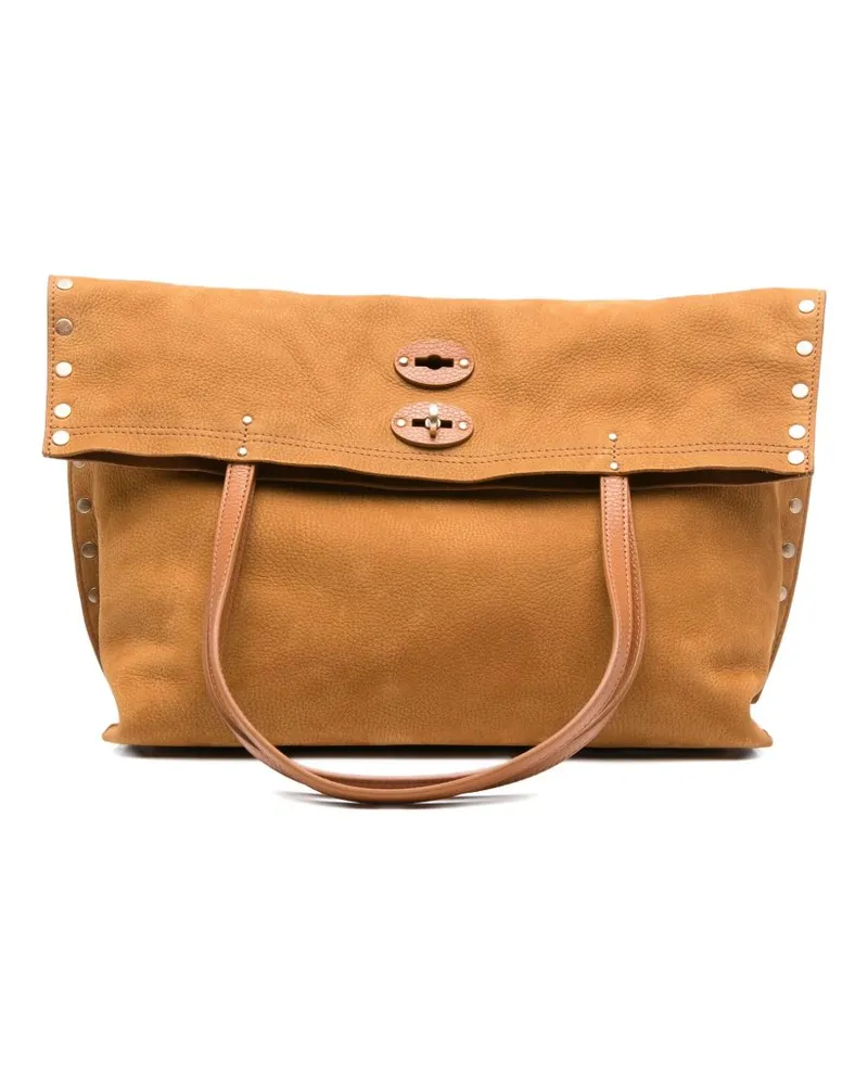 Zanellato a'spasso Jones Wildleder -Lederhandtasche Brown