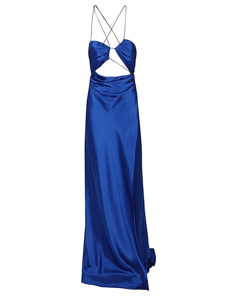 The Sei Das SEI -asymmetrische Seiden -lange Kleid Blue
