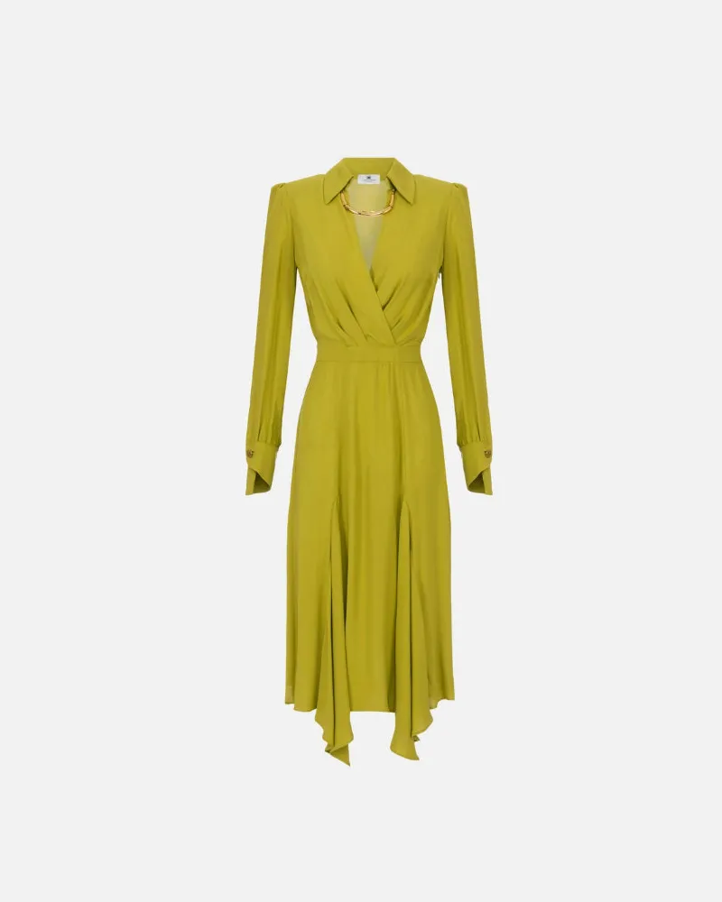 Elisabetta Franchi Kleid mit röhrenförmiger Halskette Green