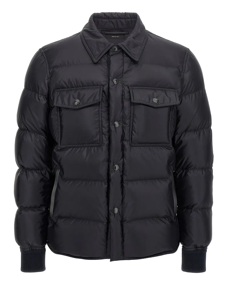 Tom Ford Hemdkragen Down Jacke Blue
