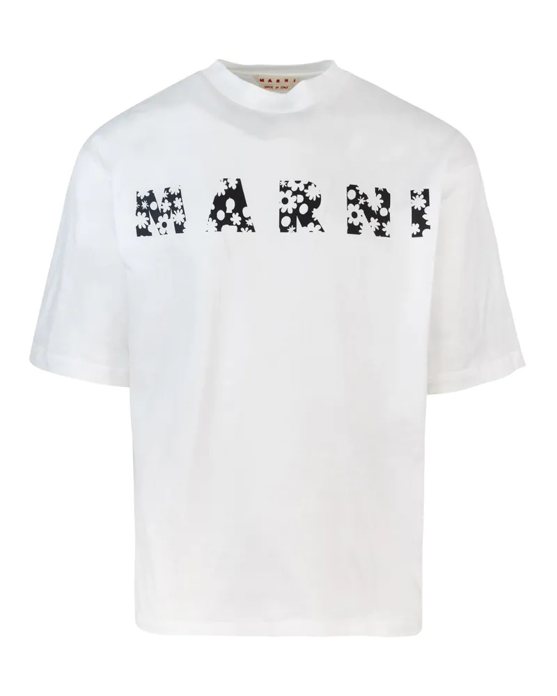 Marni T -Shirt übergroß in Cotone Bianco White