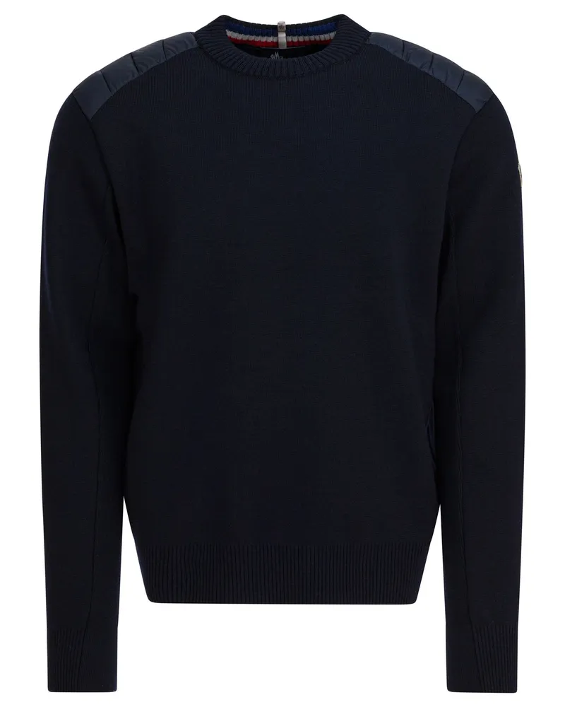 Moncler Wollpullover mit Rundhalsausschnitt Blue