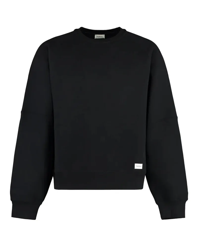 Saint Laurent Cotton Logo Sweatshirt Black