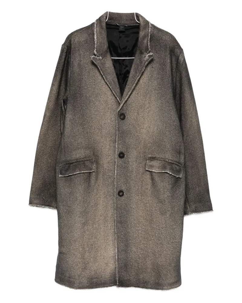 Avant Toi Einreihiger Wollmantel Brown
