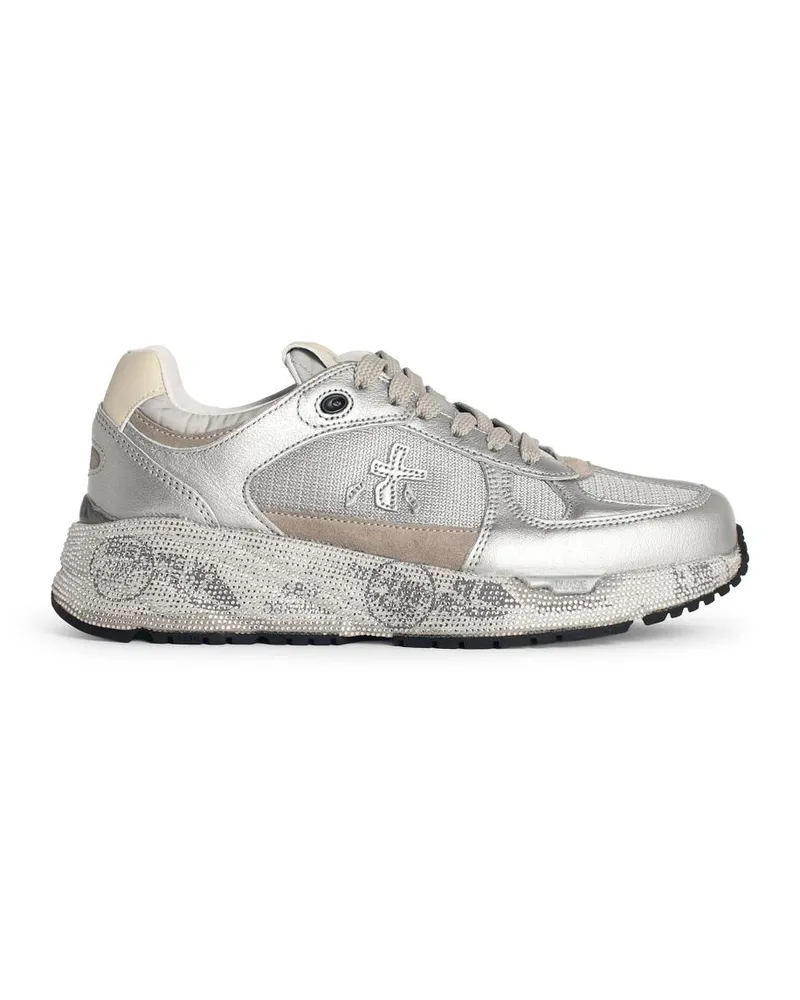 Premiata Mased 7093' Silver Lear Blend Sneakers Grey