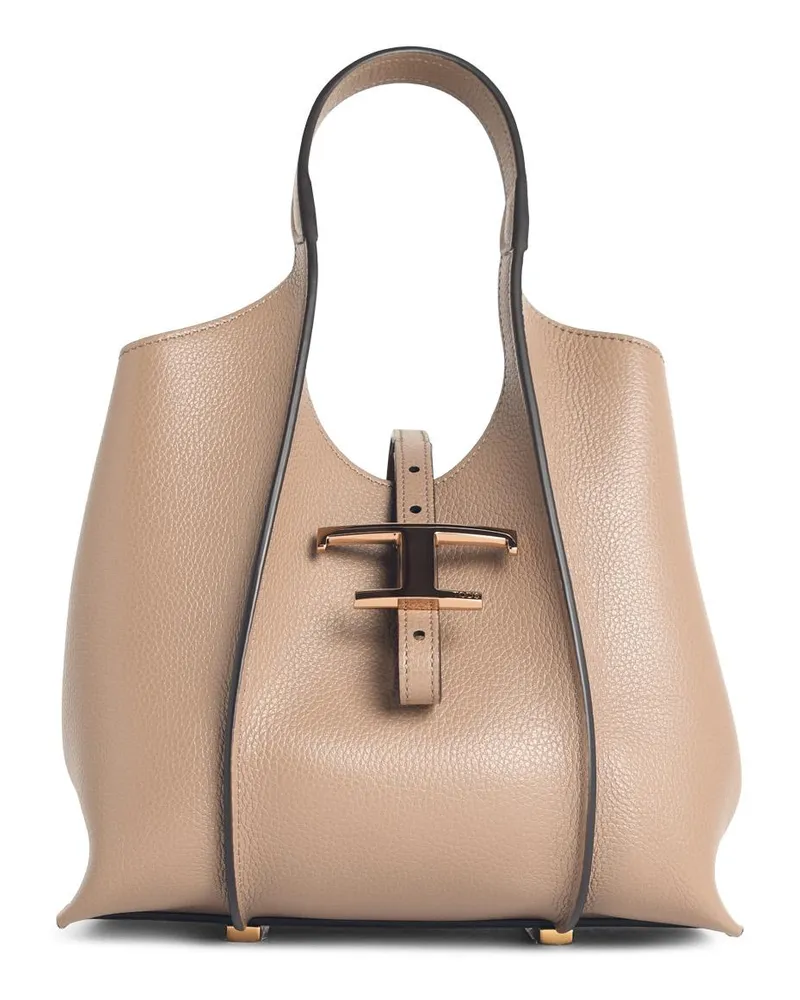 TOD'S T Timeless Mini-Einkaufstasche in Beige Lear Beige