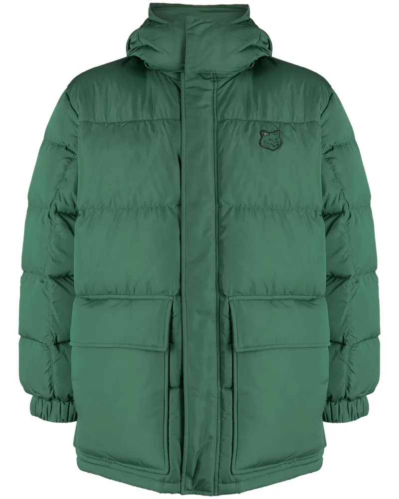 Kitsuné Maison Kitsuné Kapuzenpuffer in Nylon mit Tonal Fox Head Patch 