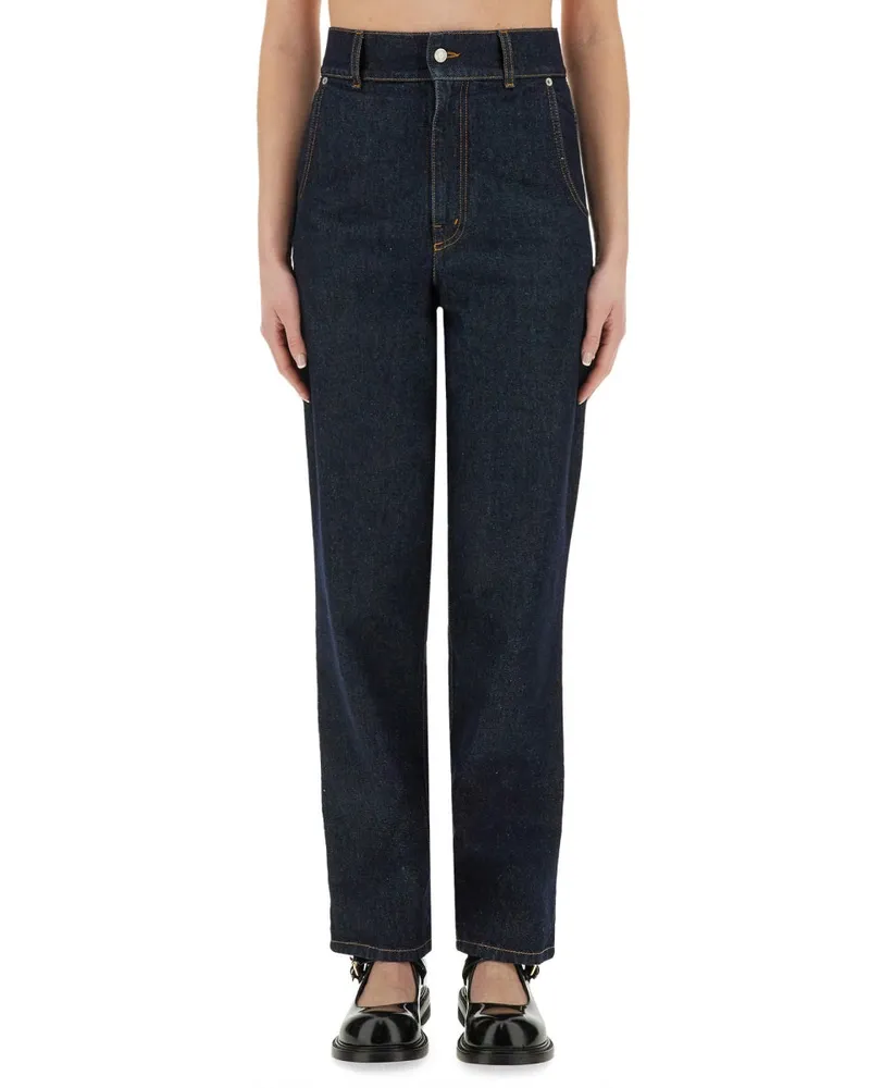 Moschino Laurel Crown Patch" Denimhose Blue