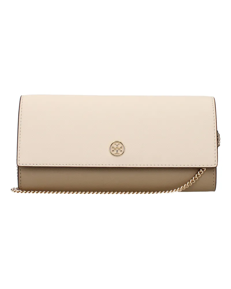Tory Burch Emerson Pochette Damens Leder Beige/Mandel -