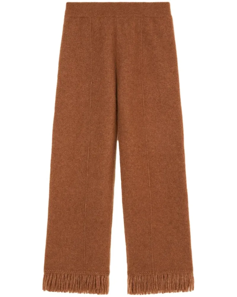 Alanui Cashmere und Seidenmischhosen Camel