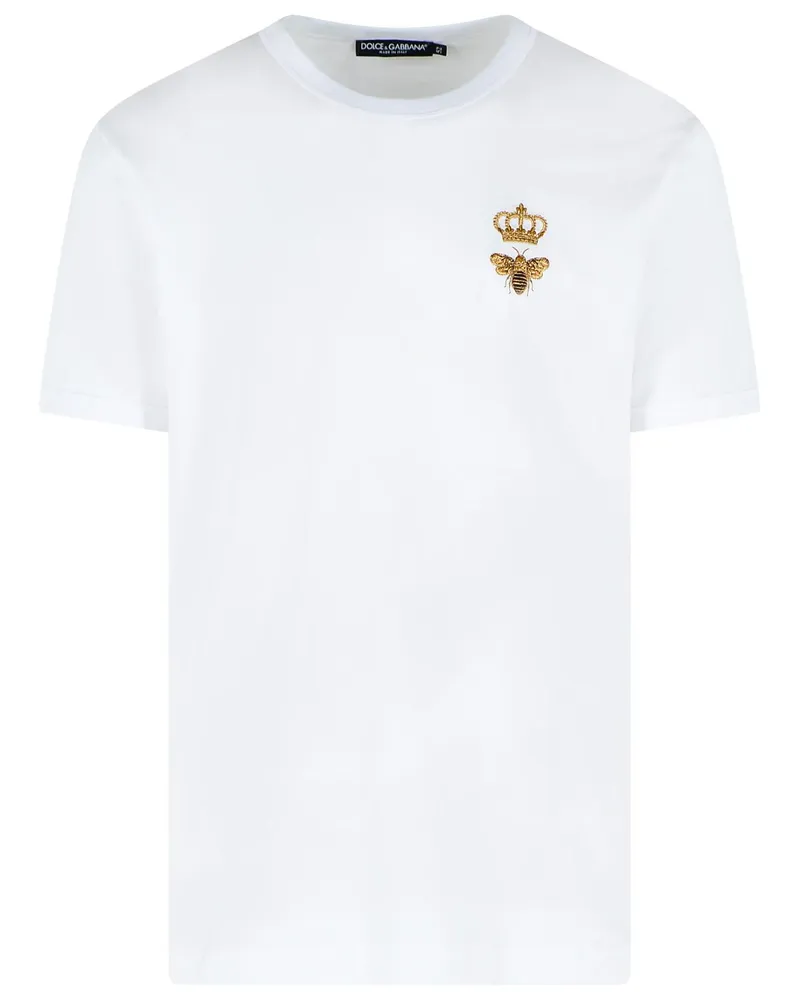 Dolce & Gabbana Weißes T-Shirt aus Viskosemischung White