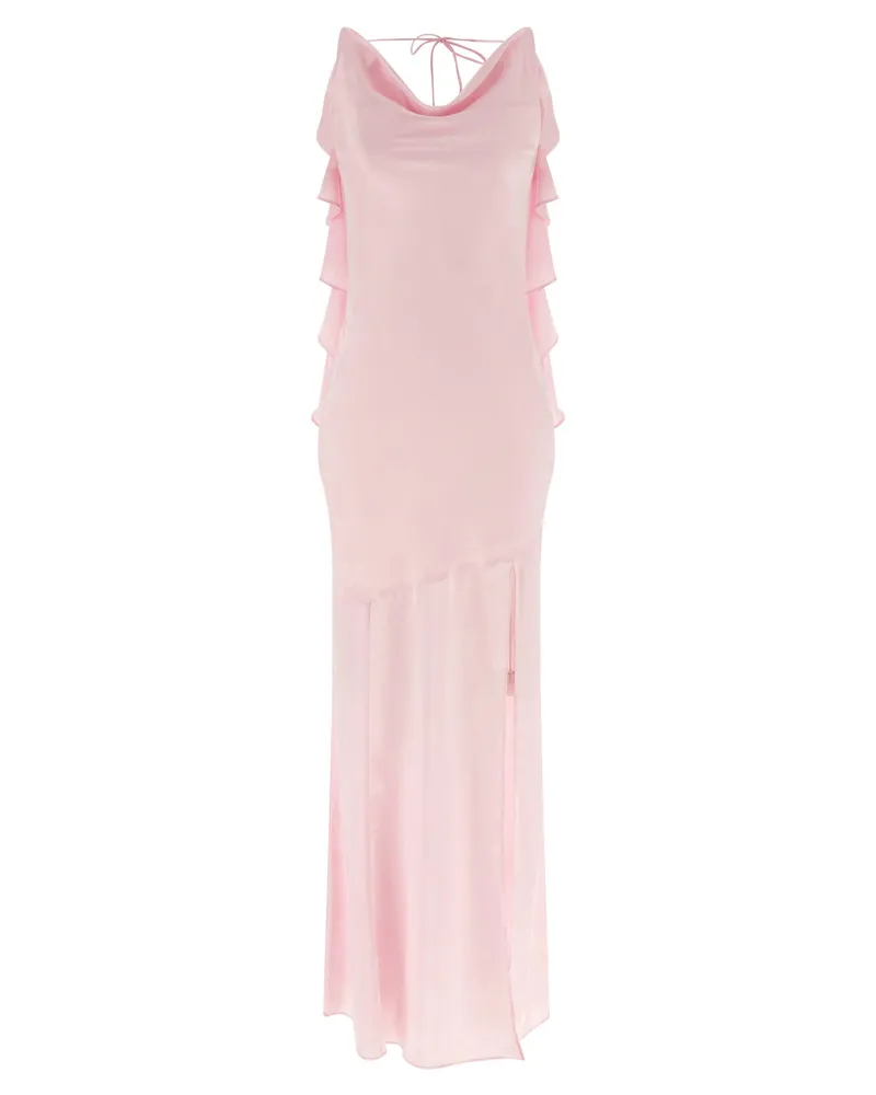 ROTATE Birger Christensen Maxi Waterfall“-Kleid Pink