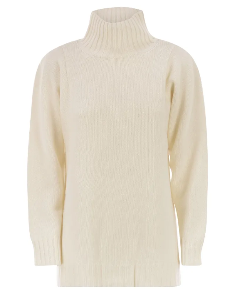 Max Mara Aceti übergroßer Kaschmir-Rollkragenpullover White