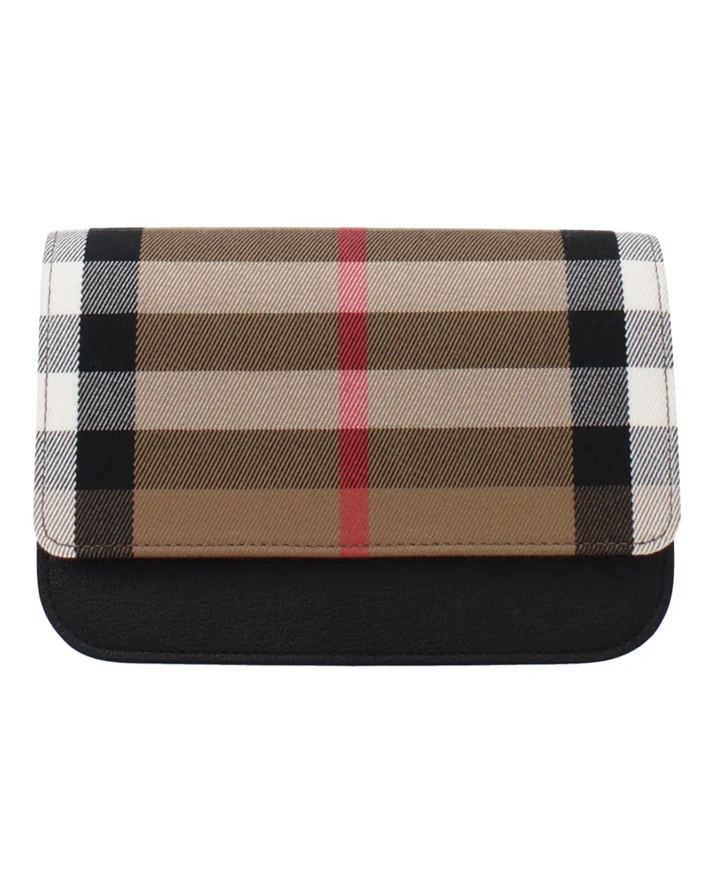 Burberry Madison Pochette Damens Stoff Beige/Schwarz -
