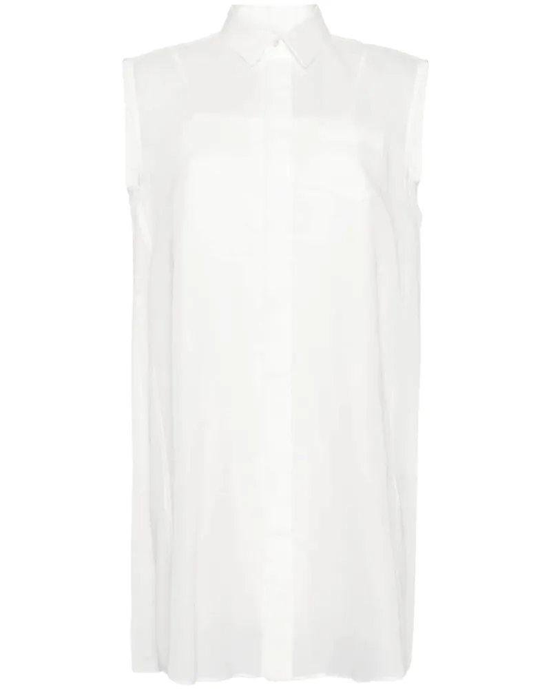 Sacai Cotton Mischmischung Chemierteres Kleid White