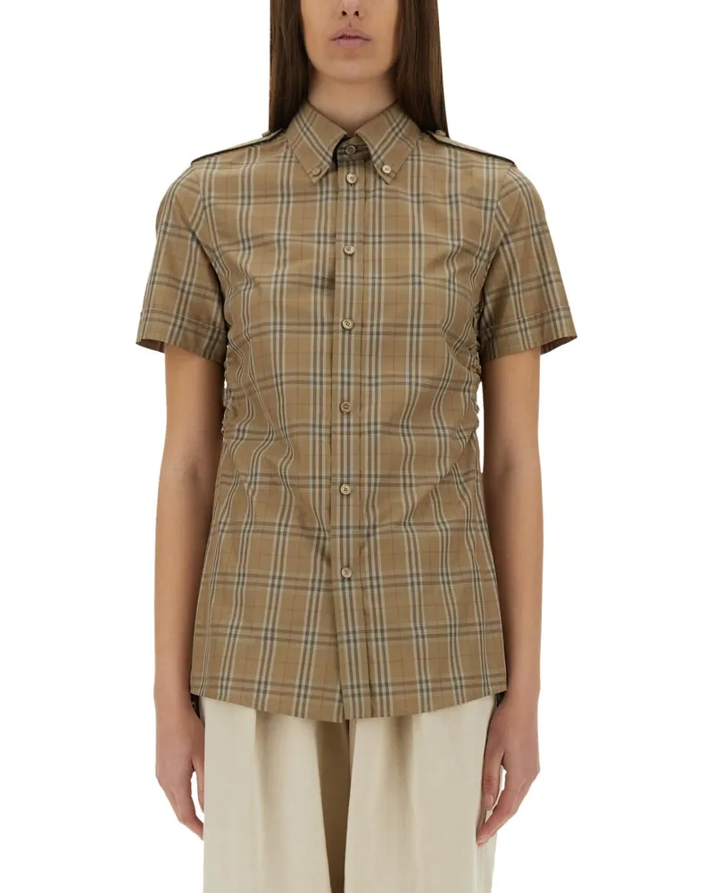 Burberry Cotton "Scheck" Hemd Brown