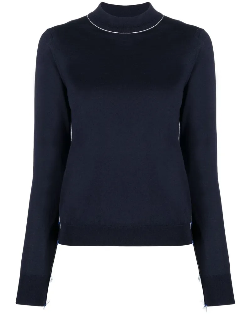 Maison Margiela arbeitet in Bearbeitung Crewneck -Jumper Blue