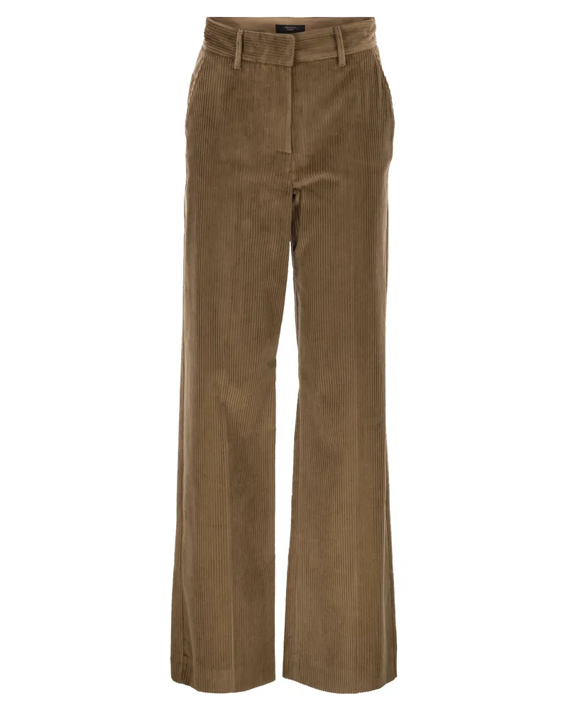 Weekend Max Mara Tania Cordhose mit weitem Bein Hazelnut
