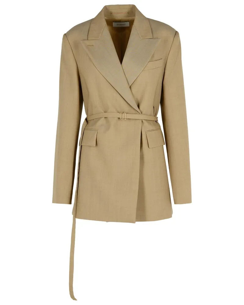 SPORTMAX Tubinga' beige Brown Virgin Woll Blazer Brown