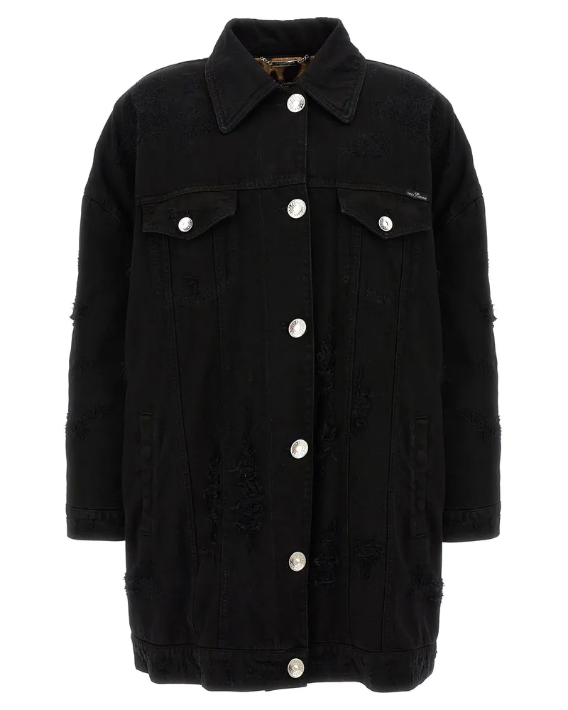 Dolce & Gabbana Denim Long Jacke Black