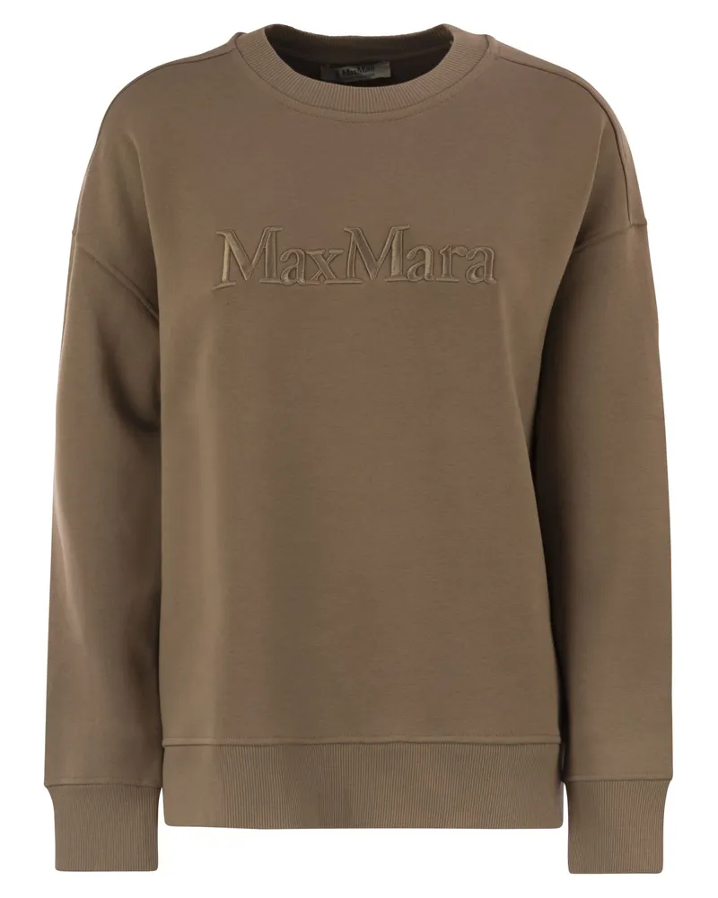 Max Mara Monza Baumwoll -Sweatshirt mit Logo Camel