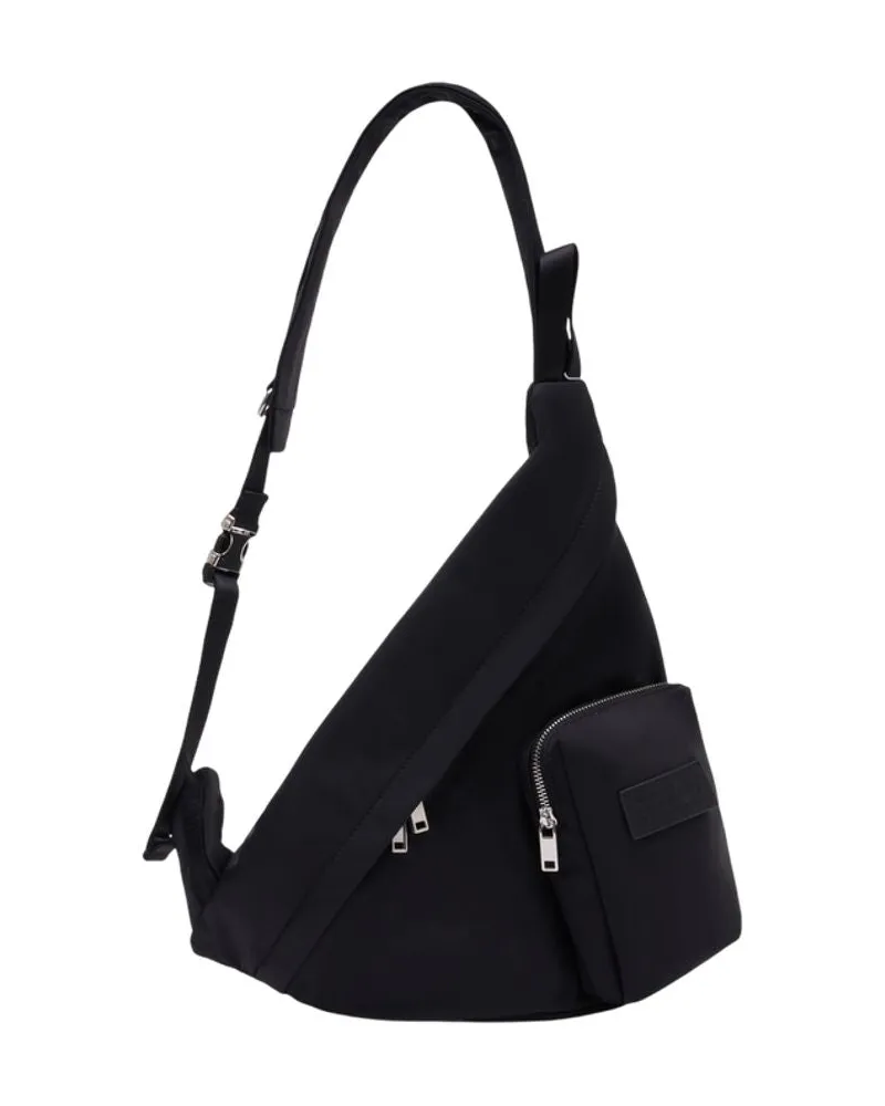 Maison Margiela Japanische Sling-Umhängetasche  Nylon Schwarz Schwarz