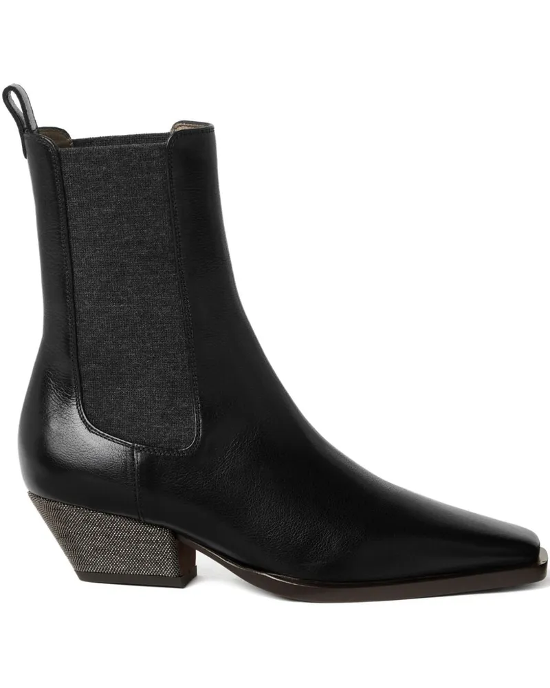 Brunello Cucinelli Lederstiefel Black