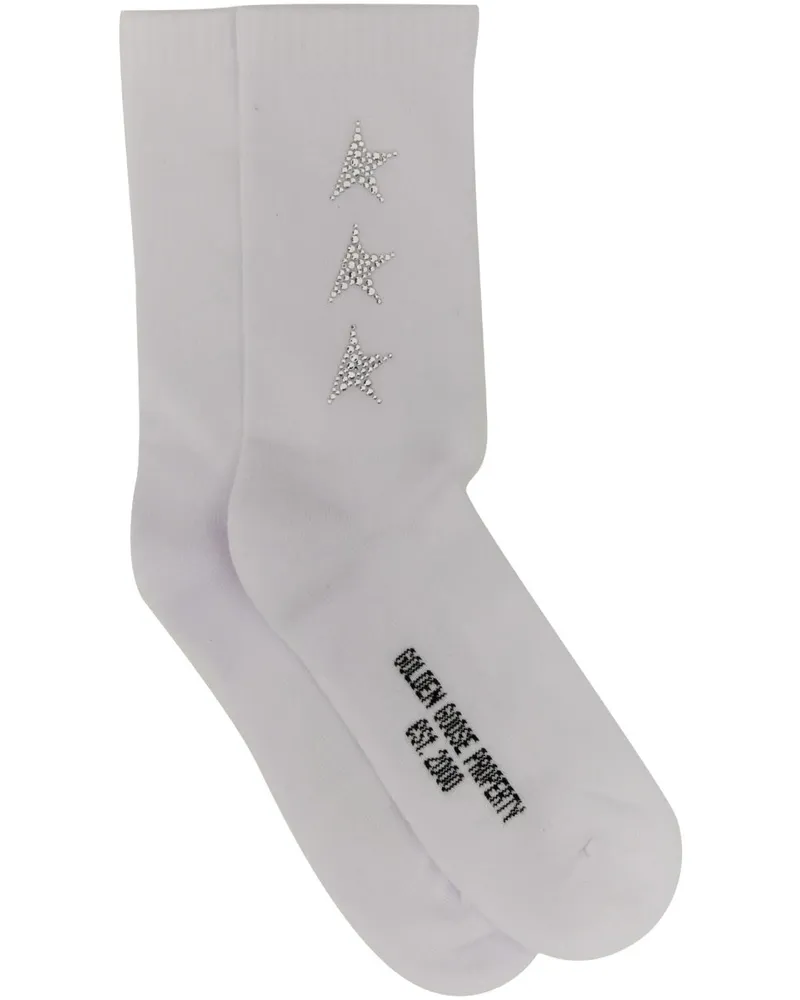 Golden Goose Goldene Gänsesocken mit Logo White