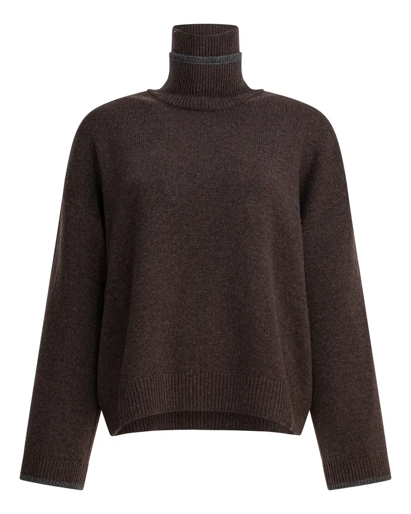 Brunello Cucinelli Rollkragenpullover aus Kaschmir Brown