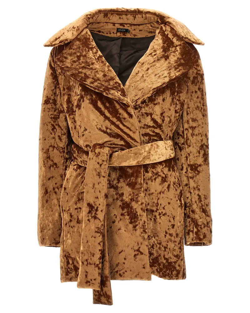 ATLEIN Crushed Velvet' Mantel Brown
