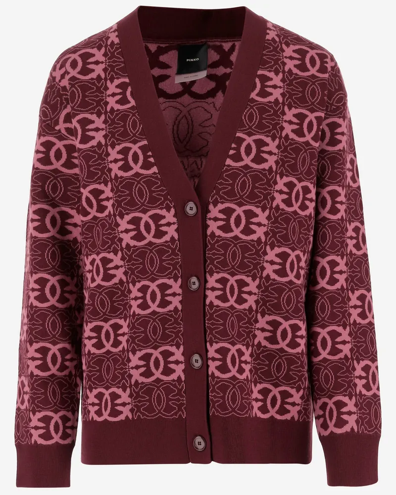 Pinko Love Birds stricken in Viskose -Mischung Red