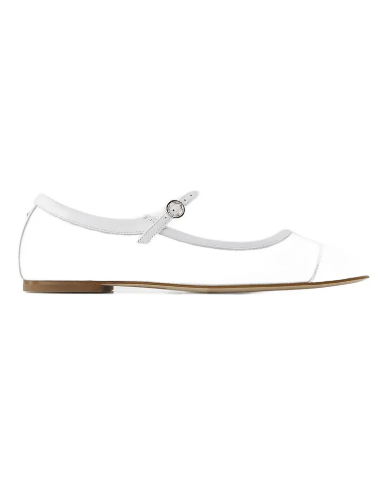 aeyde Uma Mesh Ballerinas  Leder Weiß White