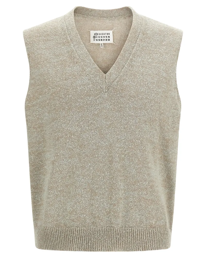 Maison Margiela Bouclé Strickweste Beige